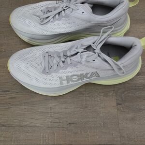 HOKA White and Yellow Running Shoes